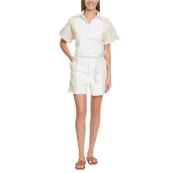 Women's Gloria Vanderbilt x Christian Siriano Colorblocked Short-Sleeve Romper